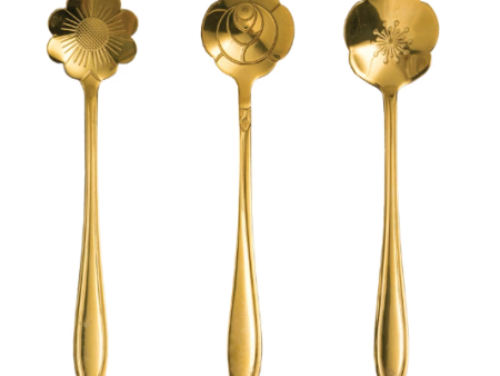 Flower Shaped Spoons, Set of 3 For Sale