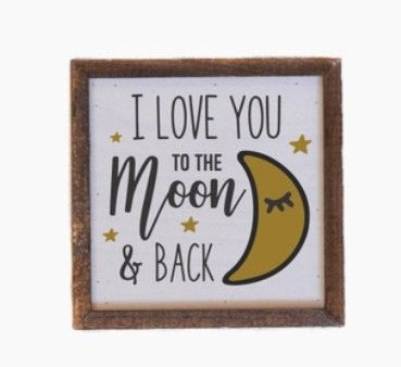 Love You To The Moon Box Sign Fashion