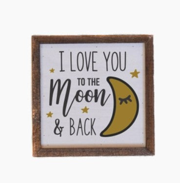 Love You To The Moon Box Sign Fashion