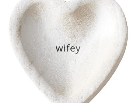 Wifey Wood Heart Tray Online