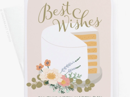 Best Wishes Cake Greeting Card Online Sale