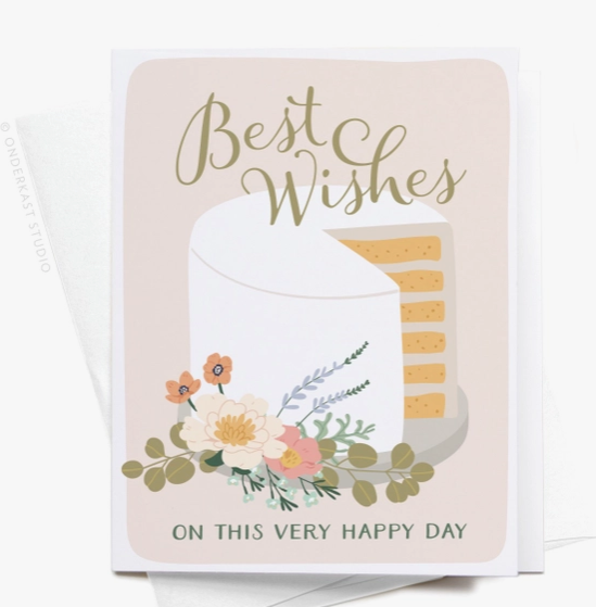 Best Wishes Cake Greeting Card Online Sale