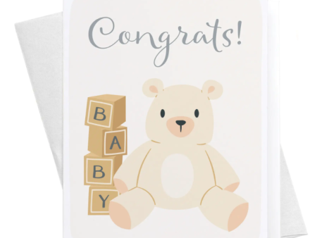 Congrats Teddy Bear Card For Discount