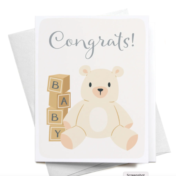 Congrats Teddy Bear Card For Discount