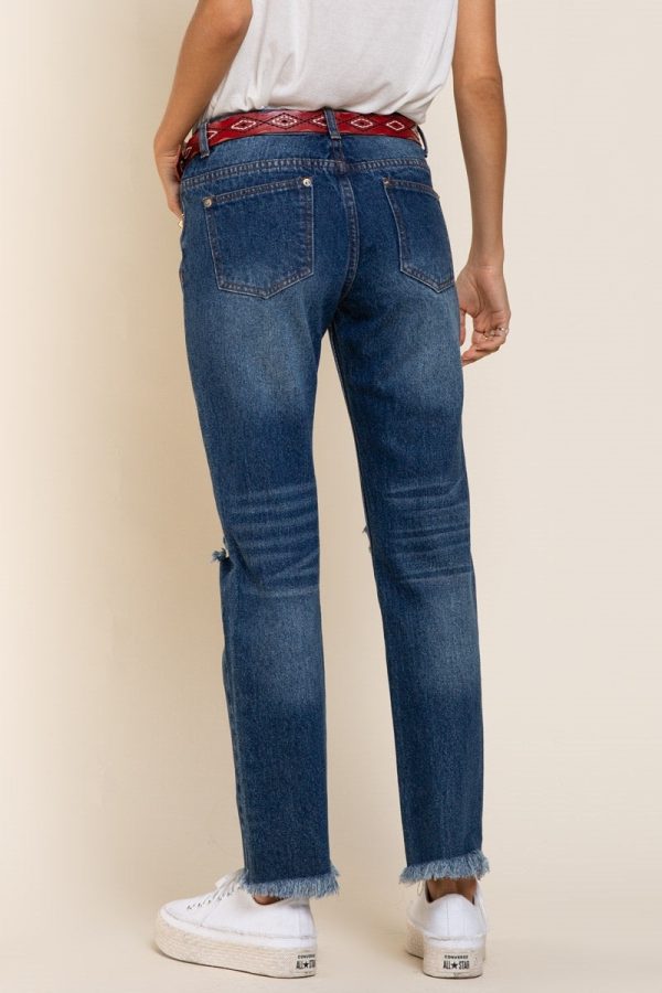 POL Straight Leg Dark Wash Denim Jeans Online now