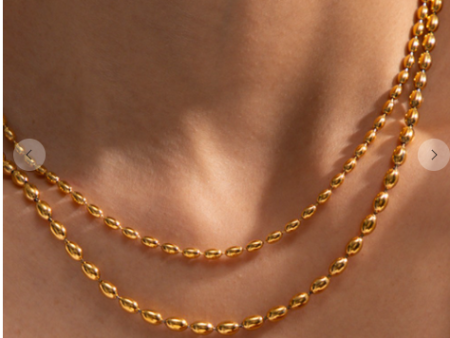 18K Gold Non-Tarnish Layered Chain Necklace For Discount