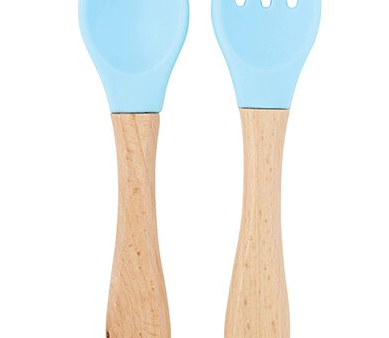 Blue Silicone Spoon and Fork Set For Cheap