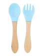 Blue Silicone Spoon and Fork Set For Cheap