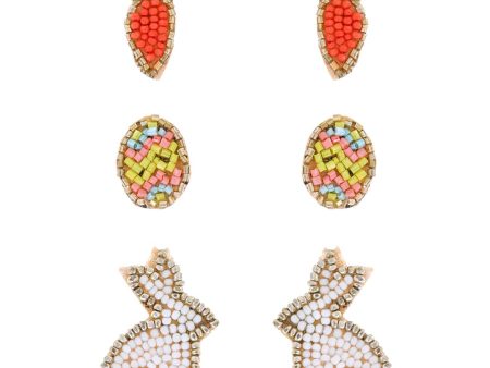 Easter Beaded Earring Set (3) Online now