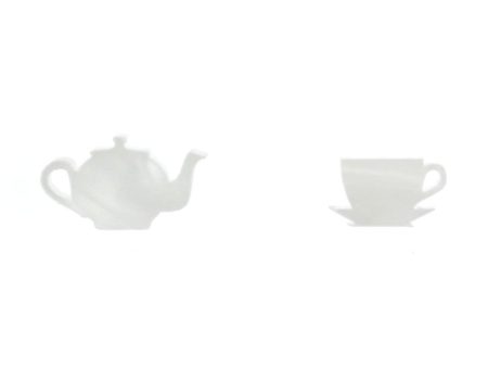 Last Chance! Tea and Cup Earrings in Pearl White For Cheap