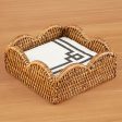 Caspari Scalloped-Edge Rattan Napkin Holders, Natural For Discount