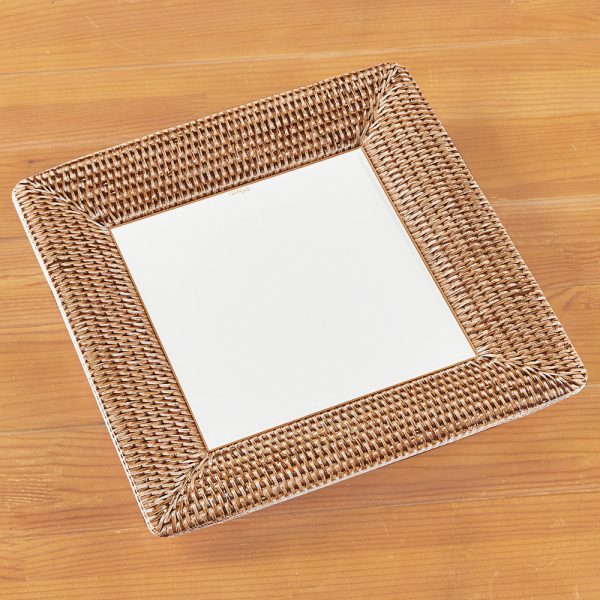 Caspari Square Paper Plates - Rattan Hot on Sale