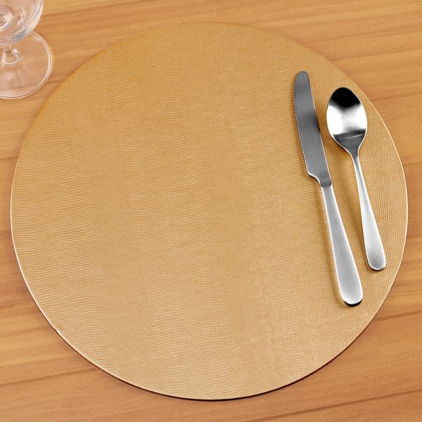 Caspari Lizard Felt-Backed Placemats, Round Hot on Sale