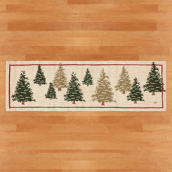 Chandler 4 Corners 30  x 8  Hooked Runner, Frosty Trees on Sale