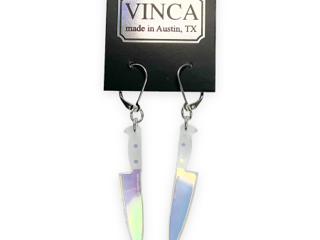 Midi 2  Knife Dangle Earrings - Iridescent For Cheap