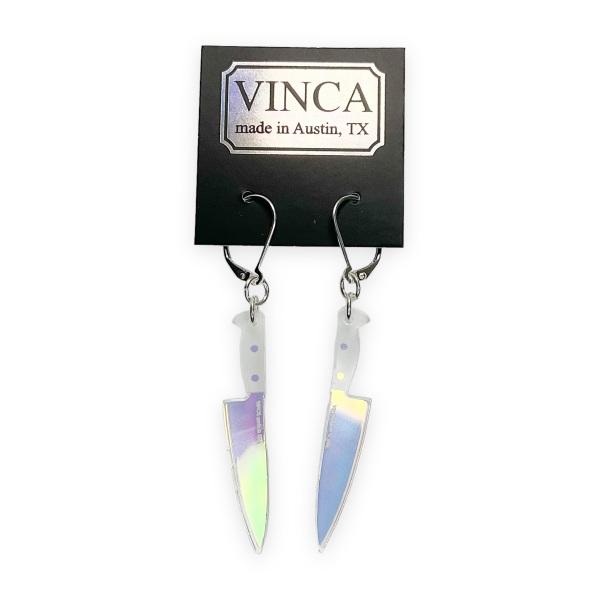 Midi 2  Knife Dangle Earrings - Iridescent For Cheap