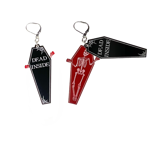 Dead Inside- Open Casket- Dangle Earrings Supply