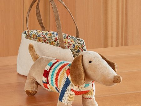 Dachshund Plush Toy in Carrier Supply