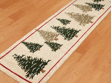 Chandler 4 Corners 30  x 8  Hooked Runner, Frosty Trees on Sale