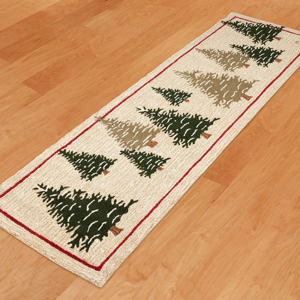 Chandler 4 Corners 30  x 8  Hooked Runner, Frosty Trees on Sale