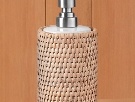 Burma Whitewashed Rattan Soap Dispenser Online Sale