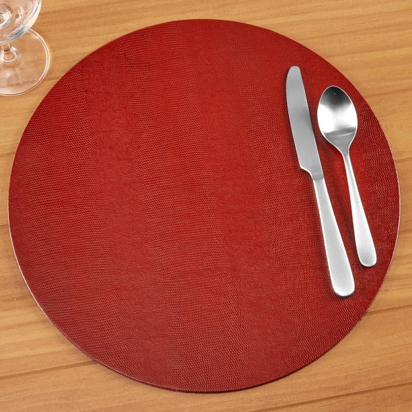 Caspari Lizard Felt-Backed Placemats, Round Hot on Sale