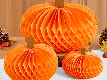 Hester & Cook Honeycomb Paper Party Decorations, Pumpkins Sale