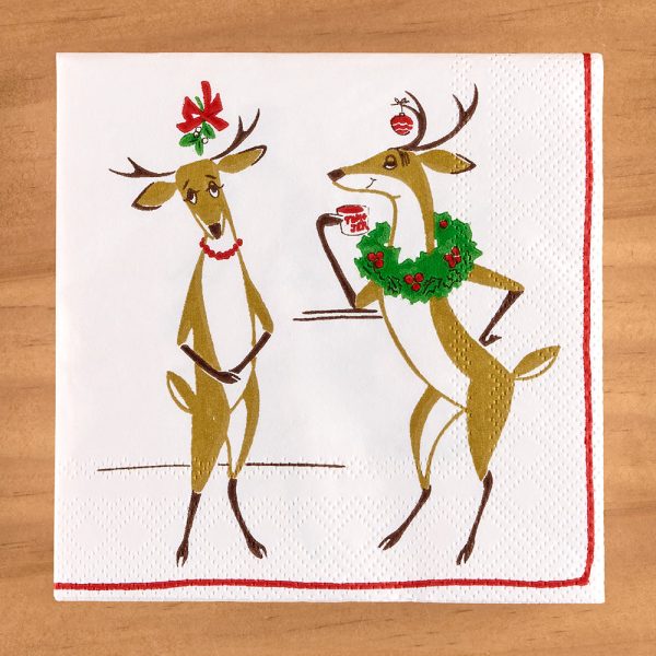 Caspari Paper Napkins, Christmas Cocktails with Rudolph Supply