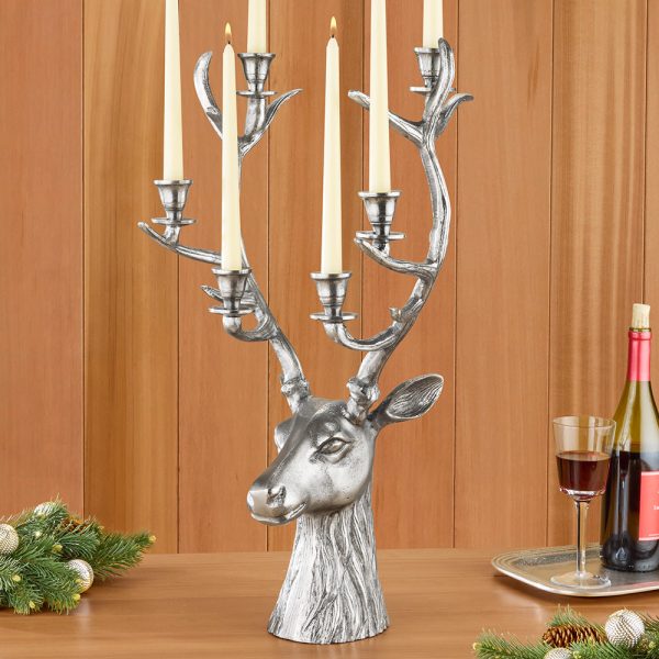 Antiqued Aluminum Stag Candelabra Discount