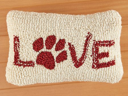 Chandler 4 Corners 12  x 8  Hooked Pillow, Love Paw Hot on Sale