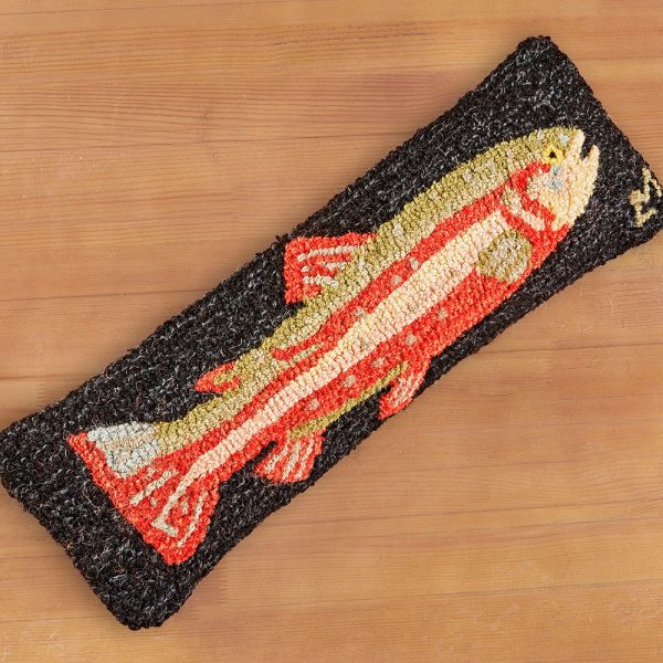 Chandler 4 Corners 8  x 24  Hooked Pillow, Steelhead Trout, Red Discount