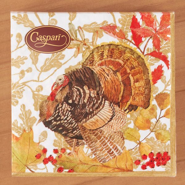 Caspari Paper Luncheon Napkins, Woodland Turkey For Cheap