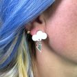 Baby Rain Cloud Earrings - Pink Gold Shimmer Fashion