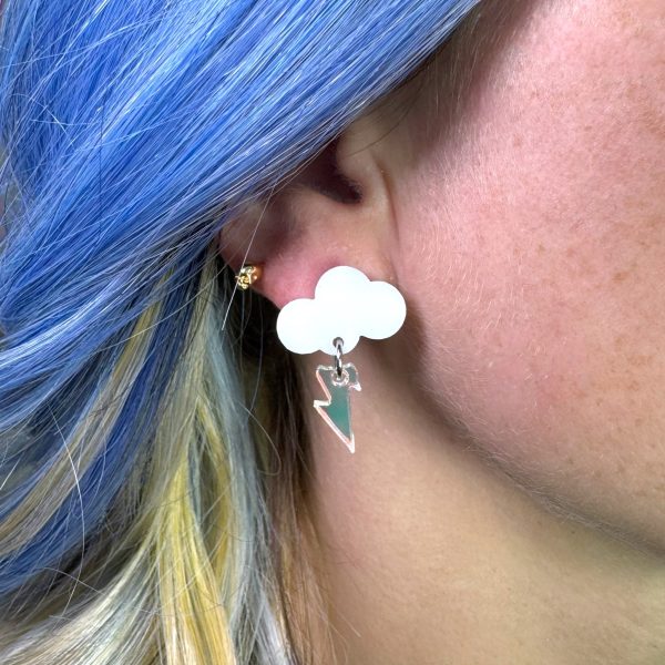 Baby Rain Cloud Earrings - Pink Gold Shimmer Fashion