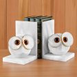 Alabaster Big-Eyed Owl Bookends Supply