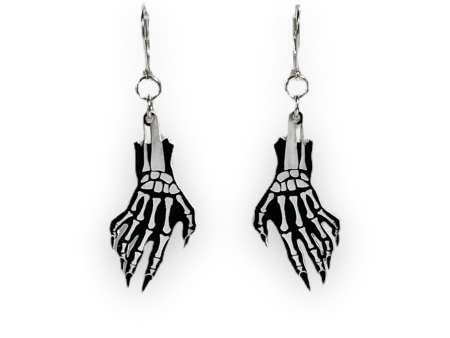 Last Chance! You Glow, Ghoul! Skeleton Hand Dangly Earrings - Glow in the Dark Hot on Sale