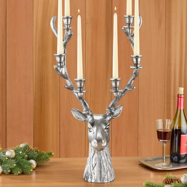 Antiqued Aluminum Stag Candelabra Discount