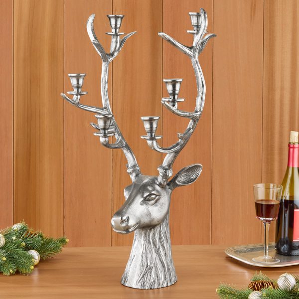 Antiqued Aluminum Stag Candelabra Discount