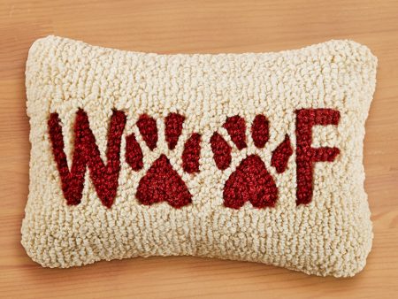 Chandler 4 Corners 12  x 8  Hooked Pillow,  Woof  For Sale