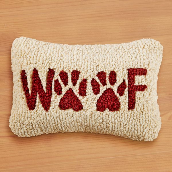 Chandler 4 Corners 12  x 8  Hooked Pillow,  Woof  For Sale