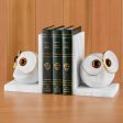 Alabaster Big-Eyed Owl Bookends Supply