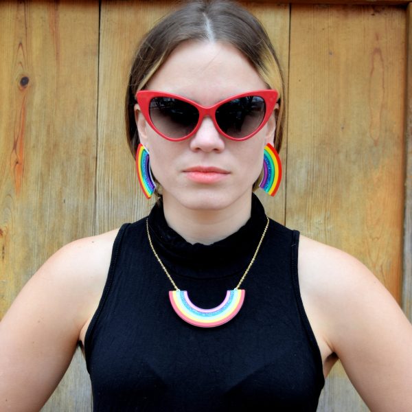 XL Rainbow Earrings Hot on Sale