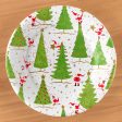 Caspari Paper Plates, Twirling Santas Fashion