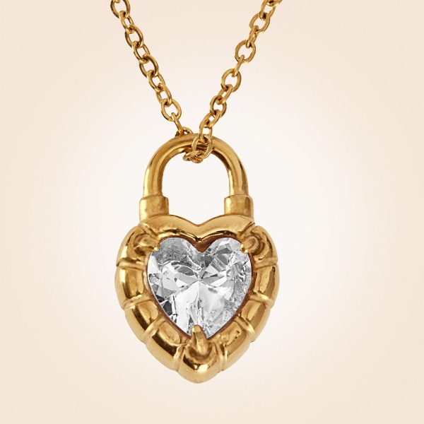 Anartxy Gold Heart Lock Necklace For Cheap