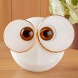 Alabaster Big-Eyed Owl Sculpture Online now