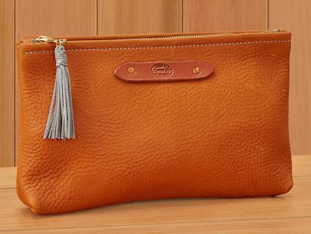 Copperdot Leather Zippy Clutch For Cheap