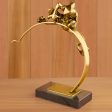 Brass Frog on Reed Sculpture Online now