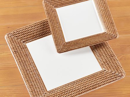 Caspari Square Paper Plates - Rattan Hot on Sale