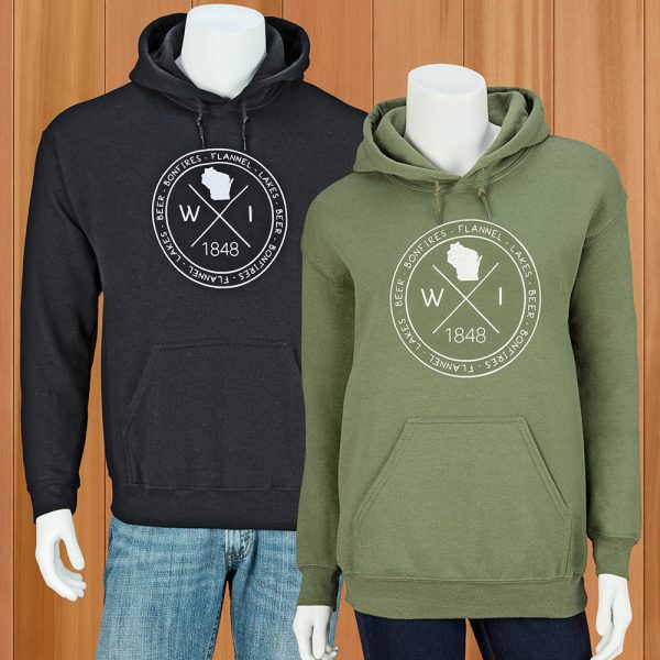 Bonfires - Flannel - Lakes - Beer  Unisex Wisconsin Hoodie Online Hot Sale