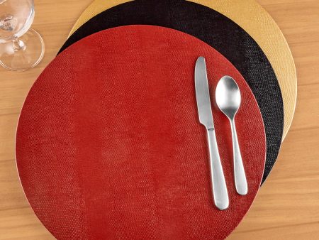 Caspari Lizard Felt-Backed Placemats, Round Hot on Sale